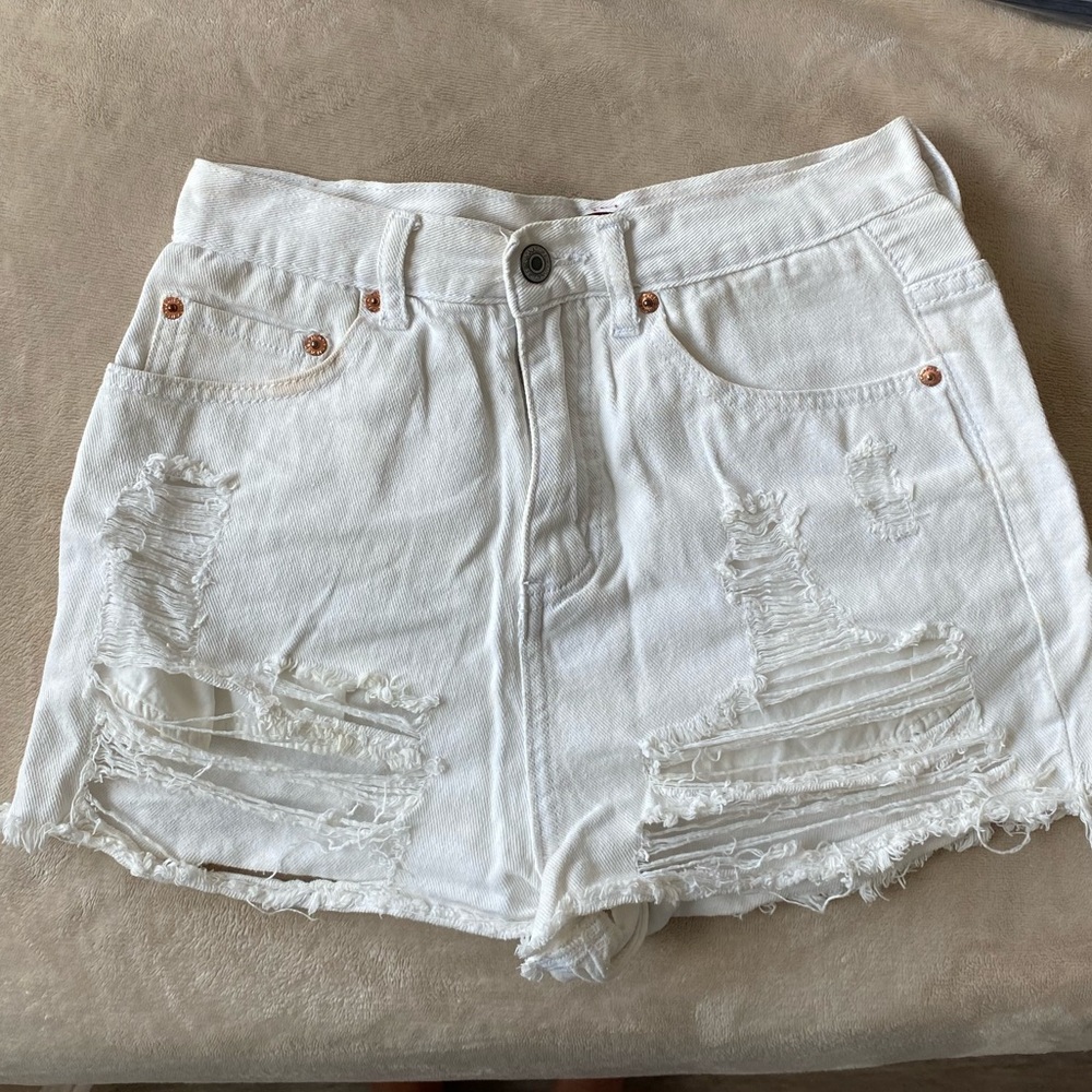 White Jean Shorts